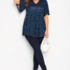 YOURS Curve Blue Spotty Print Sleeve Swing Top 2 YOURS Curve Blue Spotty Print Sleeve Swing Top -Plus Size Apparel Shop dff17e57 a1bb 4c 320322 B