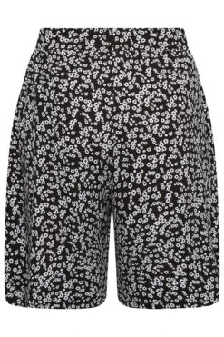 YOURS Curve Black Ditsy Floral Print Jersey Shorts -Plus Size Apparel Shop e09ad31f 3ebf 4a 144768 Y