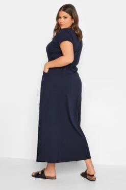 YOURS Curve Navy Blue Maxi T-Shirt Dress -Plus Size Apparel Shop e13a98ca 9bad 43 137310 C