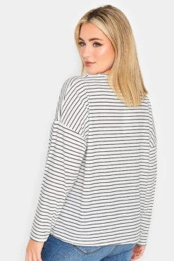 YOURS PETITE Curve White Stripe Long Sleeve Top -Plus Size Apparel Shop e3c50d24 3043 4f 174593 C