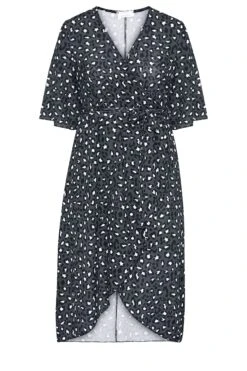 YOURS LONDON Curve Grey Leopard Midi Wrap Dress -Plus Size Apparel Shop e401cf1f 70a8 4b 157868 F