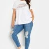 YOURS Curve White Lips Foil Print T-Shirt 1 YOURS Curve White Lips Foil Print T-Shirt -Plus Size Apparel Shop e4379cca 2504 4a 320941 B