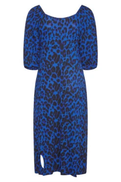 LIMITED COLLECTION Curve Navy Blue Leopard Print Wrap Milkmaid Dress -Plus Size Apparel Shop e4aa4678 79d7 4b 214470 Y