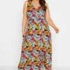 YOURS Curve Black Tropical Leaf Print Wrap Maxi Dress 2 YOURS Curve Black Tropical Leaf Print Wrap Maxi Dress -Plus Size Apparel Shop e4d13761 e03e 40 301902 B
