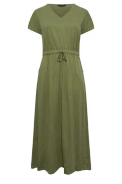 YOURS Curve Khaki Green Maxi T-Shirt Dress -Plus Size Apparel Shop e4da14d8 ed90 41 137313 X