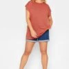 YOURS Curve Rust Orange Linen Look T-Shirt 2 YOURS Curve Rust Orange Linen Look T-Shirt -Plus Size Apparel Shop e629acb7 b9a7 44 320716 B