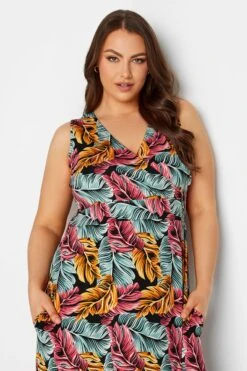 YOURS Curve Black Tropical Leaf Print Wrap Maxi Dress 10 YOURS Curve Black Tropical Leaf Print Wrap Maxi Dress -Plus Size Apparel Shop e7342e27 8a94 41 301902 D