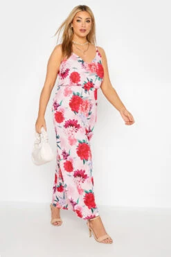 YOURS LONDON Curve Pink Floral Print Cami Maxi Dress