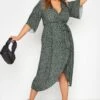 YOURS LONDON Curve Green Dalmatian Print Midi Wrap Dress 1 YOURS LONDON Curve Green Dalmatian Print Midi Wrap Dress -Plus Size Apparel Shop e8ee222e 9c6a 46 157867 B2