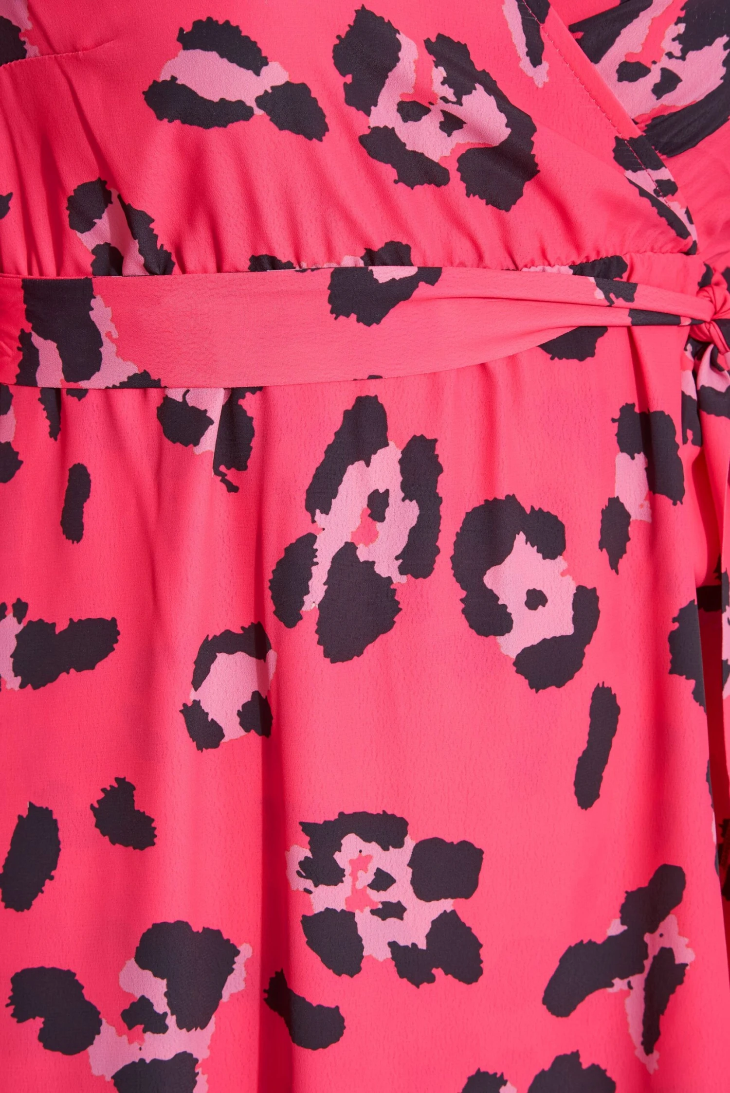 YOURS LONDON Curve Bright Pink Leopard Print Midi Wrap Dress 6 YOURS LONDON Curve Bright Pink Leopard Print Midi Wrap Dress - Image 4