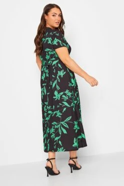 YOURS Curve Green V-Neck Floral Wrap Dress -Plus Size Apparel Shop e9522d52 8298 45 302156 C
