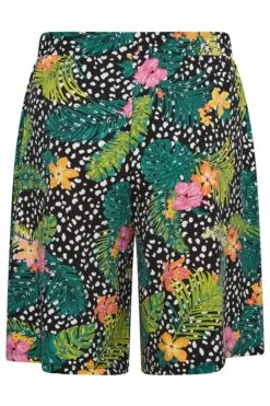 YOURS Curve Black Mixed Tropcial Print Jersey Shorts 12 YOURS Curve Black Mixed Tropcial Print Jersey Shorts -Plus Size Apparel Shop ec48f334 92f9 4e 144837 Y