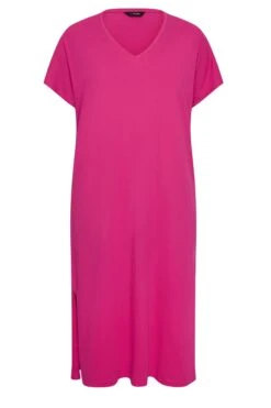 YOURS Curve Pink Side Split Midaxi T-Shirt Dress 12 YOURS Curve Pink Side Split Midaxi T-Shirt Dress -Plus Size Apparel Shop eca67c40 6546 45 137273 X