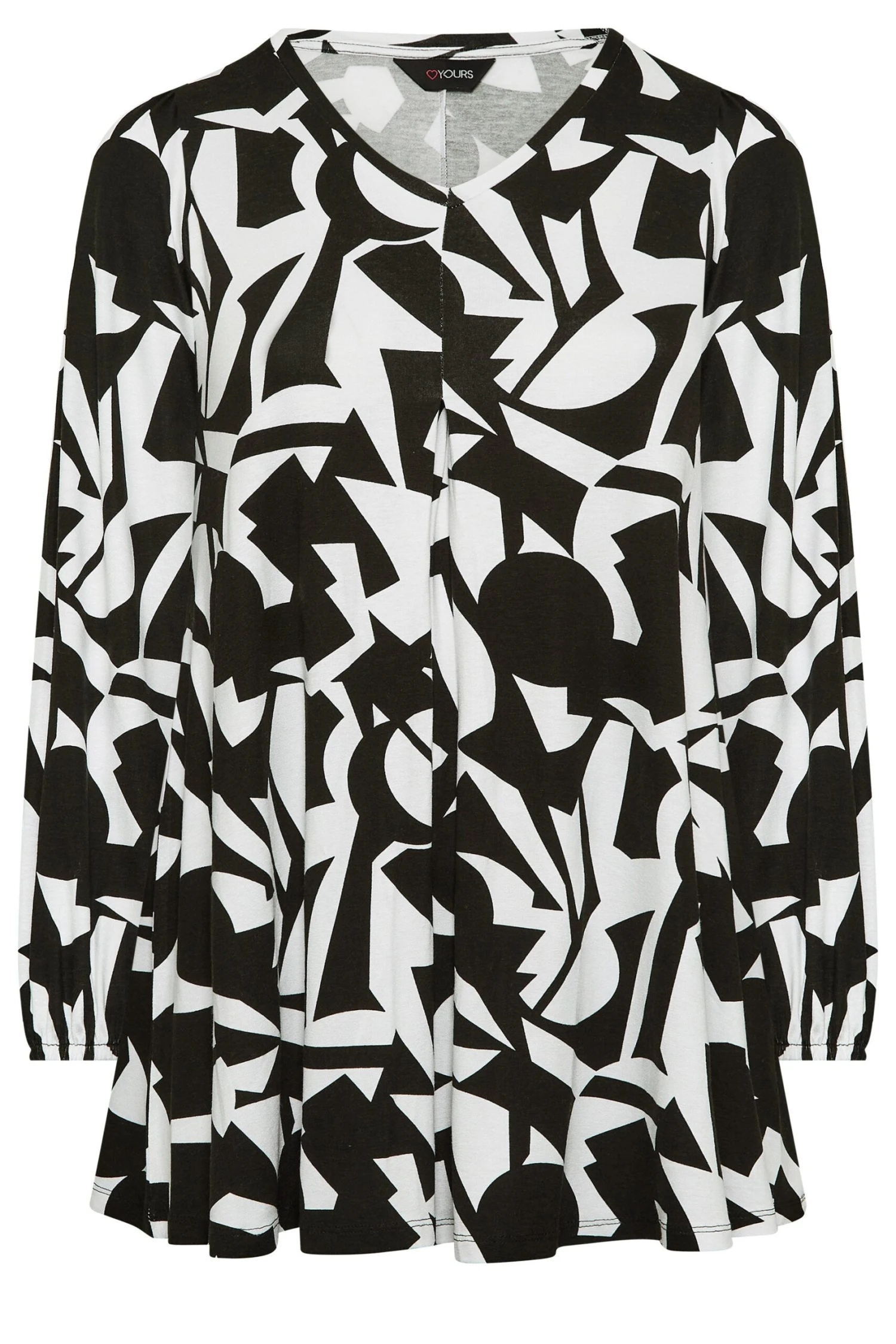 YOURS Curve Black & White Geometric Print Swing Top 7 YOURS Curve Black & White Geometric Print Swing Top - Image 5