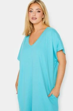 YOURS Curve Blue Side Split Midaxi T-Shirt Dress 10 YOURS Curve Blue Side Split Midaxi T-Shirt Dress -Plus Size Apparel Shop eed6a301 5d90 42 137317 D