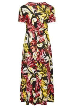 YOURS Curve Black Leaf Print Front Tie Maxi Dress -Plus Size Apparel Shop eed6c785 dc6c 41 302062 Y