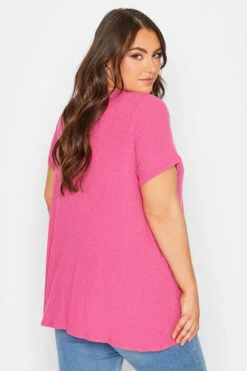YOURS 2 PACK Curve Black & Hot Pink Ribbed Swing T-Shirts -Plus Size Apparel Shop efef778a 6172 4d 320773 C
