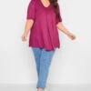 YOURS Curve Pink Pleat Angel Sleeve Swing Top -Plus Size Apparel Shop f0ce6188 11c4 4c 320317 B