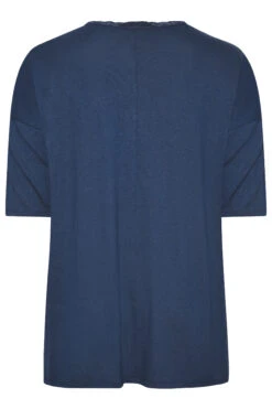 YOURS Curve Navy Blue Lace Collar T-Shirt 13 YOURS Curve Navy Blue Lace Collar T-Shirt -Plus Size Apparel Shop f1881f9d d05d 47 301860 Y