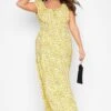 Curve Yellow Floral Print Bardot Maxi Dress -Plus Size Apparel Shop f51c6445 e85e 4a 137100 D
