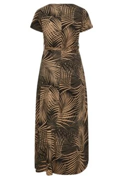 YOURS Curve Brown Leaf Print Wrap Dress -Plus Size Apparel Shop f593da25 9a57 4b 301601 Y