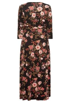 YOURS Curve Black Floral Print Wrap Dress -Plus Size Apparel Shop f65d8a97 7a7c 4d 301402 Y