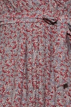 YOURS Curve Red & White Leaf Print Wrap Maxi Dress -Plus Size Apparel Shop f6731b38 f011 4b 301413 Z