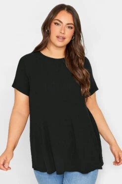 YOURS 2 PACK Curve Black & Hot Pink Ribbed Swing T-Shirts -Plus Size Apparel Shop f749d9f2 26a2 49 320773 A1