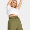 LIMITED COLLECTION Curve Khaki Green Paperbag Cargo Shorts -Plus Size Apparel Shop f82e9462 2bed 47 215484 B