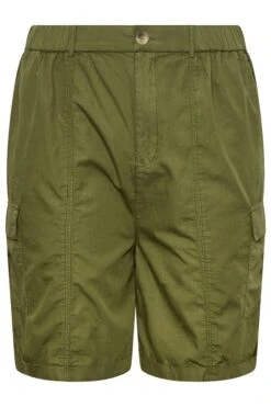 YOURS Curve Khaki Green Cargo Shorts -Plus Size Apparel Shop f85eacb9 bcff 43 144853 X