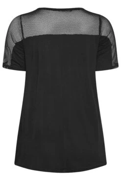 LIMITED COLLECTION Curve Black Fishnet Detail T-Shirt -Plus Size Apparel Shop f8a2d631 0112 4a 215722 Y