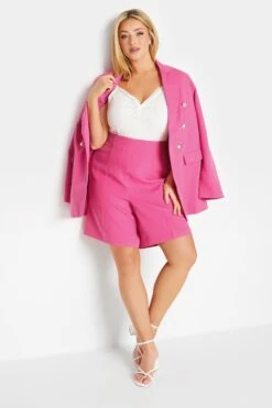 YOURS Curve Hot Pink Tailored Shorts