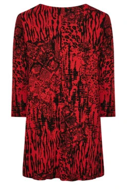 YOURS Curve Red Mixed Animal Print Swing Top -Plus Size Apparel Shop fa1aae82 7e6f 43 191921 Y
