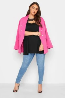 YOURS Curve Black Mesh Cut Out Swing Vest