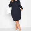 YOURS Curve Navy Blue Pocket Hoodie Dress 2 YOURS Curve Navy Blue Pocket Hoodie Dress -Plus Size Apparel Shop fb2a04d3 96f3 40 301732 B