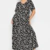 YOURS Curve Black Pleat Front Daisy Maxi Dress 1 YOURS Curve Black Pleat Front Daisy Maxi Dress -Plus Size Apparel Shop fde0b68f d5a9 41 137277 B