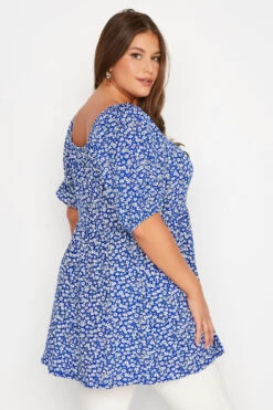 YOURS Curve Blue Floral Ruched Top 9 YOURS Curve Blue Floral Ruched Top -Plus Size Apparel Shop fe451c83 0d27 49 320161 C