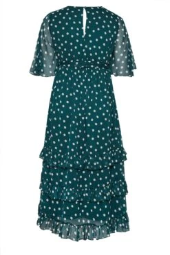 YOURS LONDON Curve Green Polka Dot Ruffle Maxi Dress -Plus Size Apparel Shop ff8afe1e b2aa 4c 162209 Y